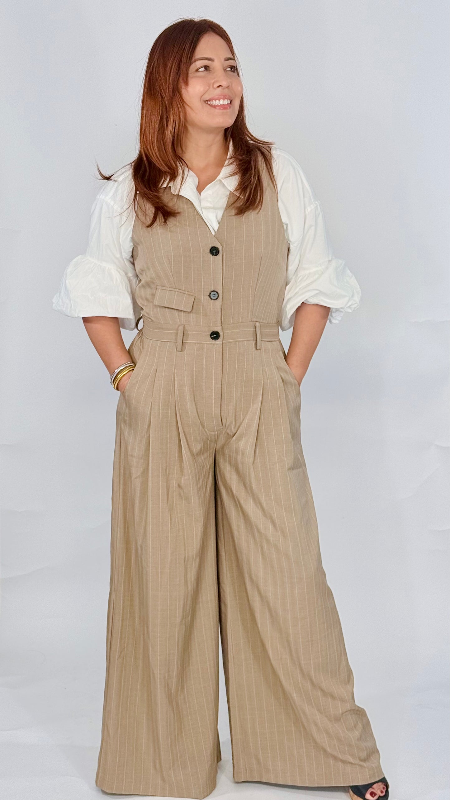 Valeria Pinstripe Jumpsuit