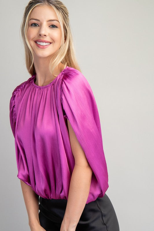 Rachelle's Round Neck Bubble Top