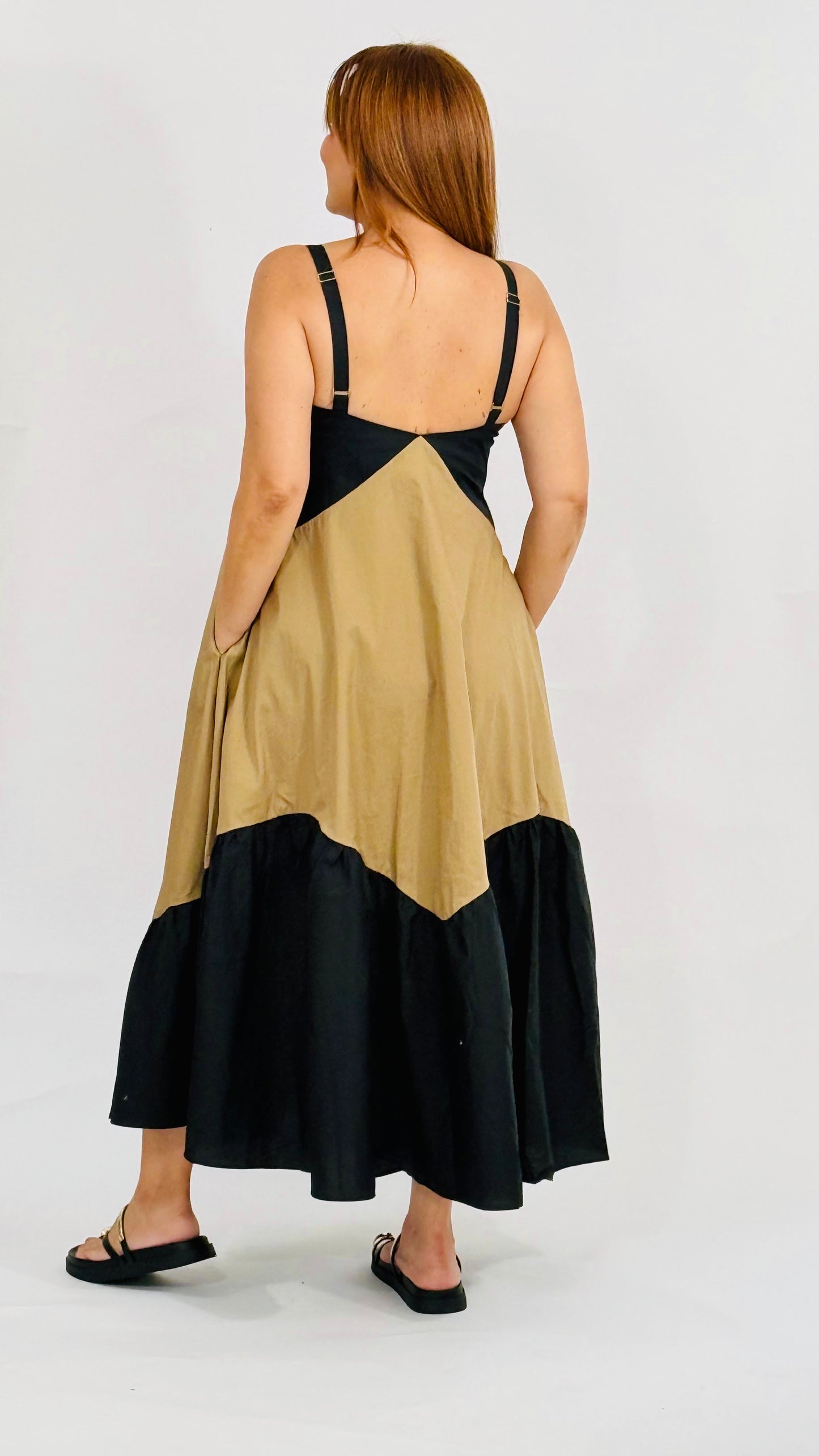 Natalie Color Block Midi Dress