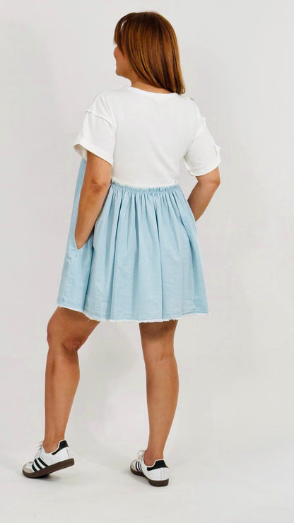Noelia Denim Baby Doll Dress