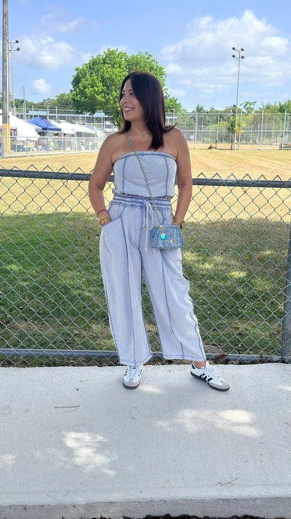 Azure Barrel Jumpsuit