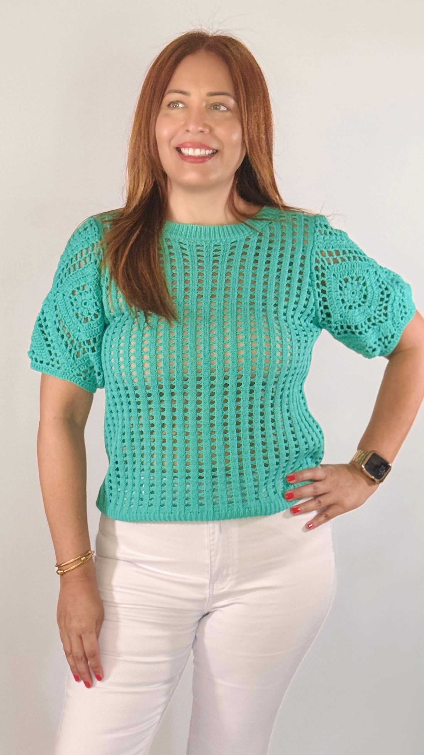 Jade Crochet Lace Top