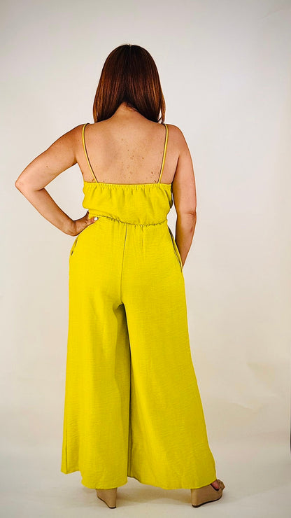 Veronica's Lime Wide Leg Jumpsuit