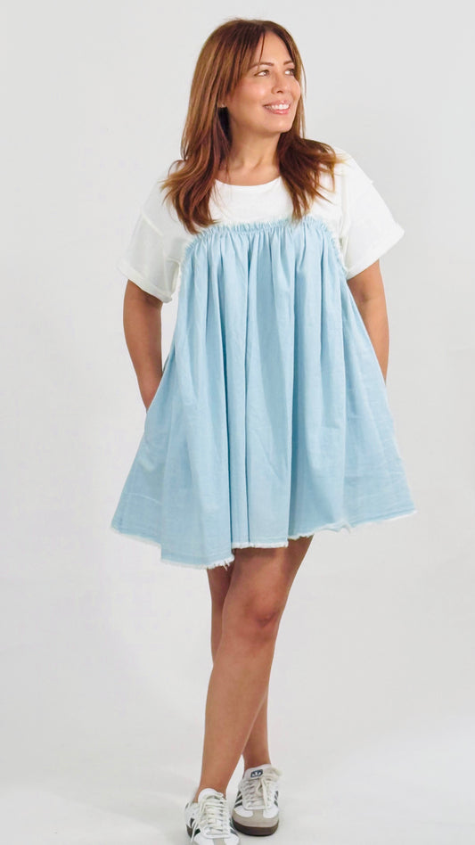 Noelia Denim Baby Doll Dress