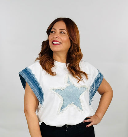 Camelia's Denim Star Top