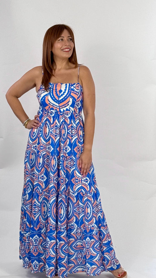 Jimena's Blue Coral Maxi Dress