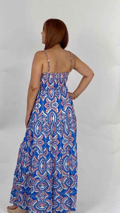 Jimena's Blue Coral Maxi Dress