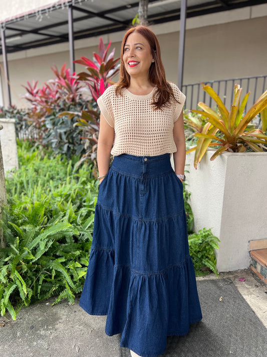 Kelly's Denim Maxi Skirt