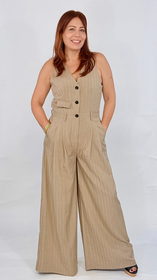 Valeria Pinstripe Jumpsuit