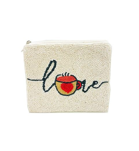 Coffee Love Beaded Coin Purse