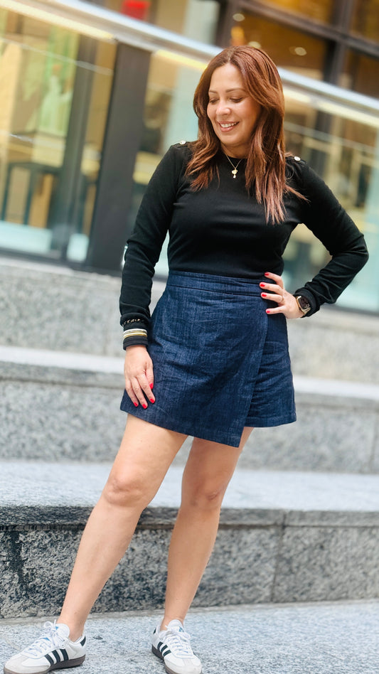 Alessia Skort Denim Romper
