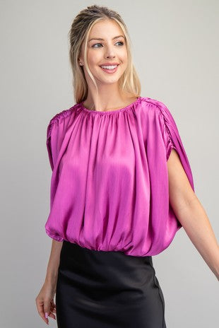 Rachelle's Round Neck Bubble Top