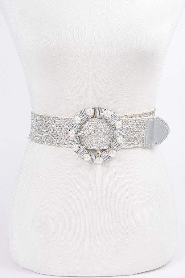 Pearl Metallic Stretch Belt