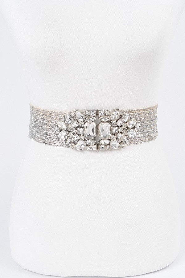 Stone Metallic Stretch Belt