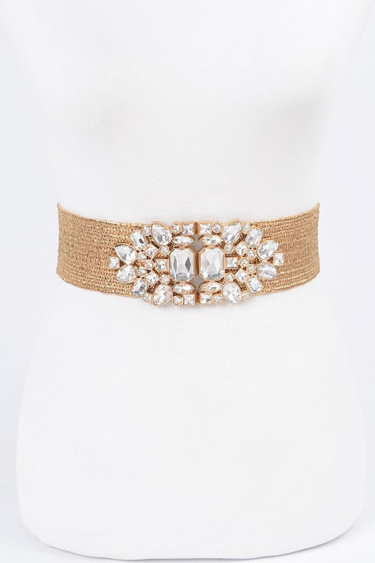 Stone Metallic Stretch Belt