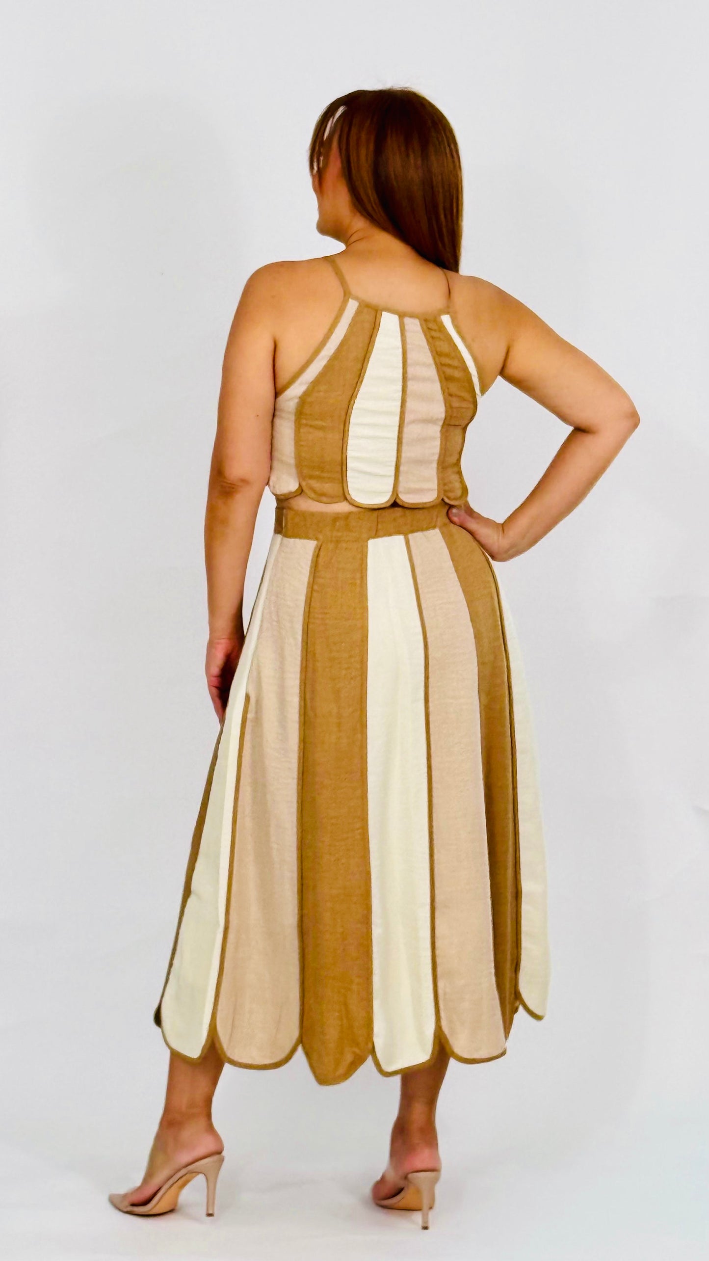 Miranda Color Block Top and Midi Skirt