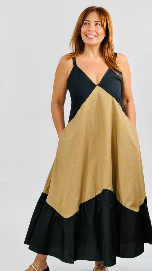 Natalie Color Block Midi Dress