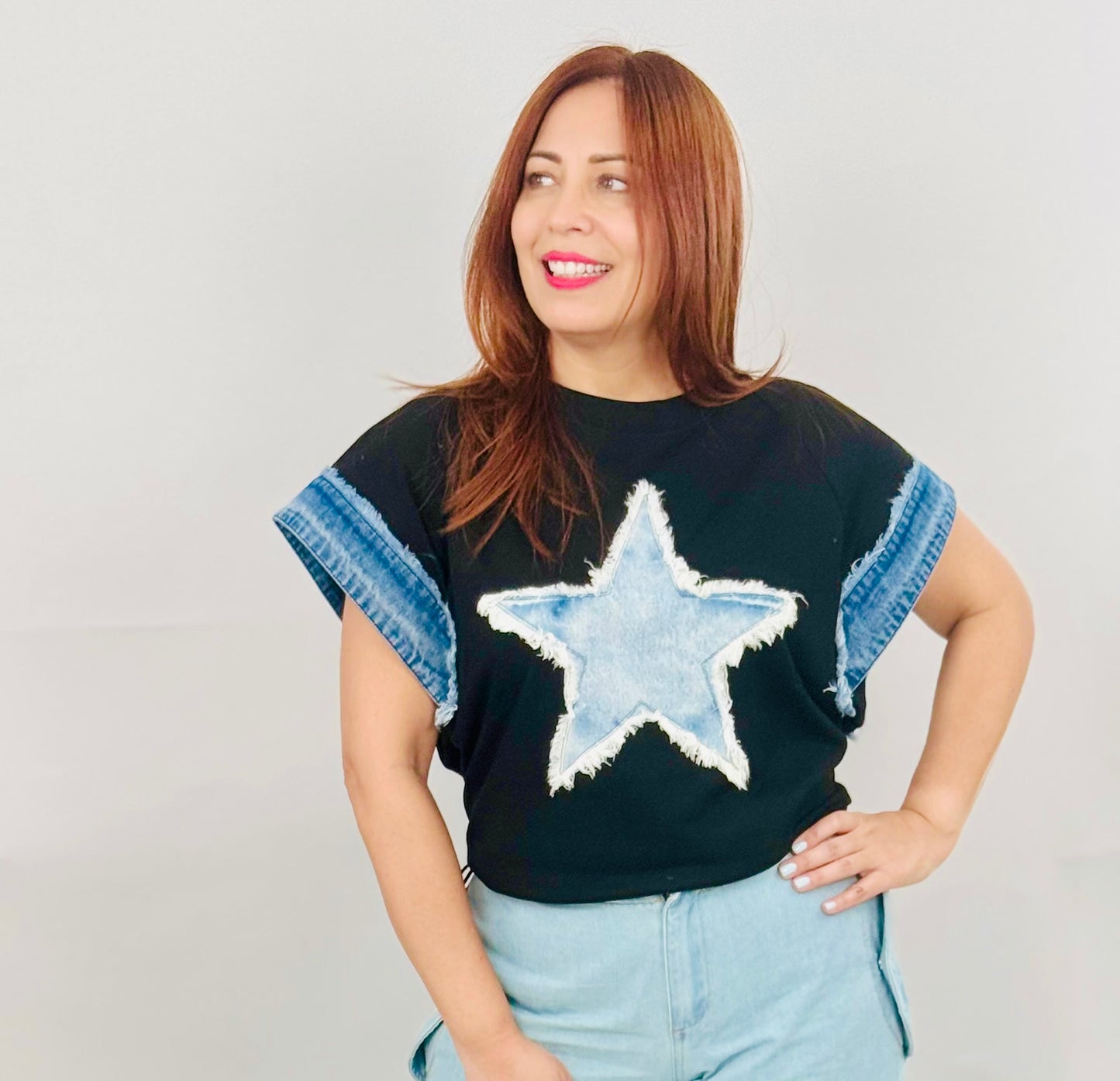 Camelia's Denim Star Top